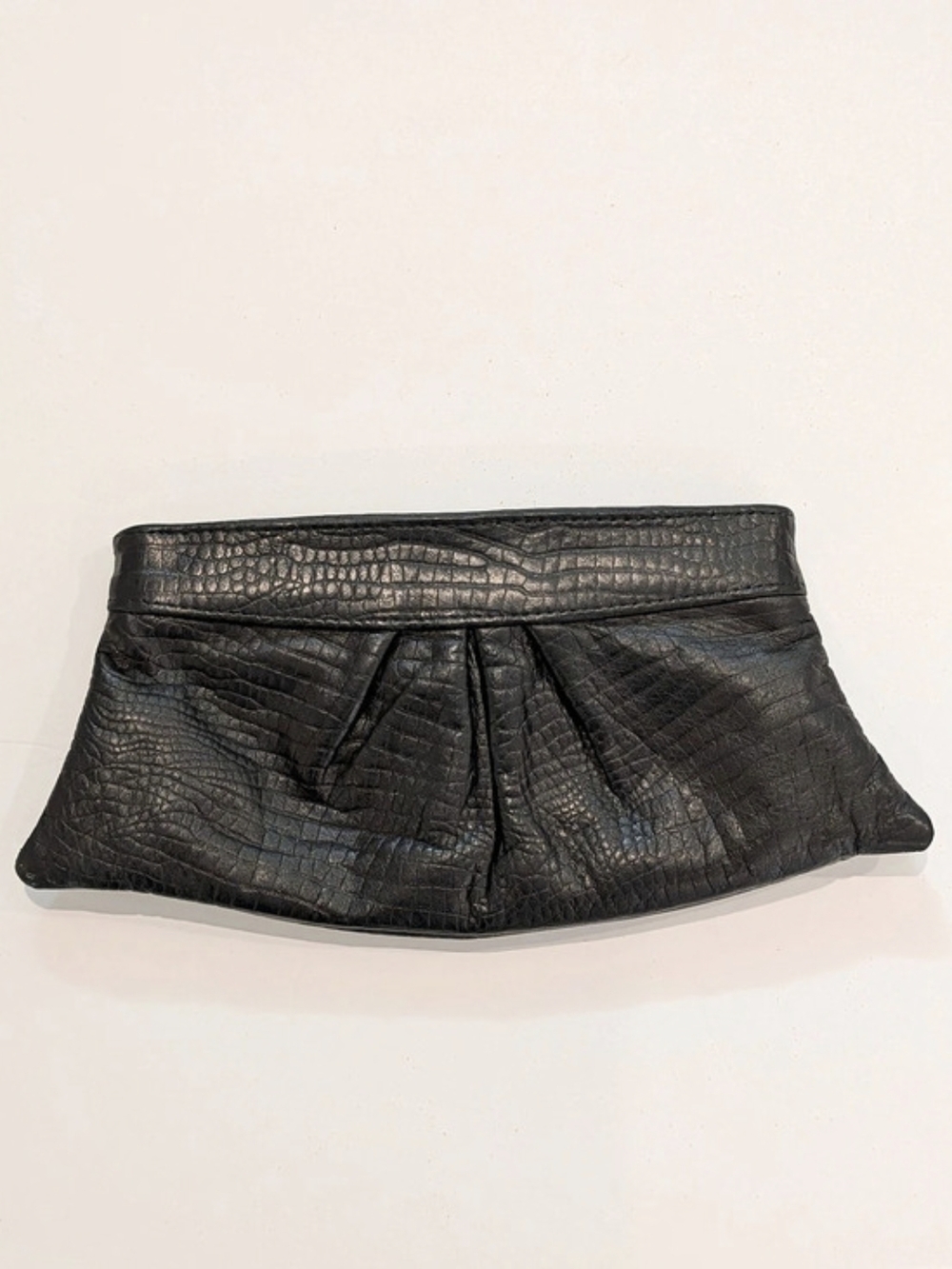 Lauren Merkin Textured Leather Clutch in Black
